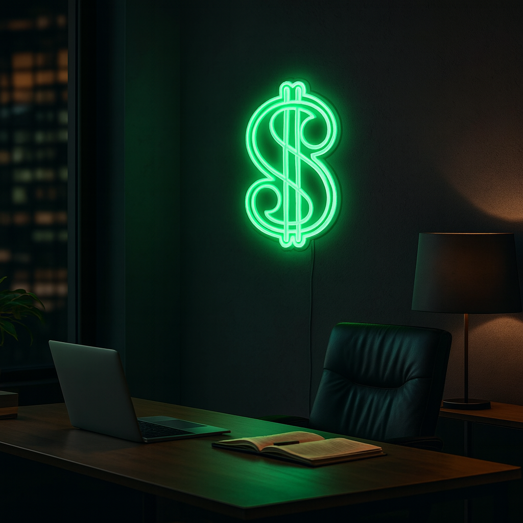 Dollar Sign Neon Væglampe-Lightish-OutletLamper.dk