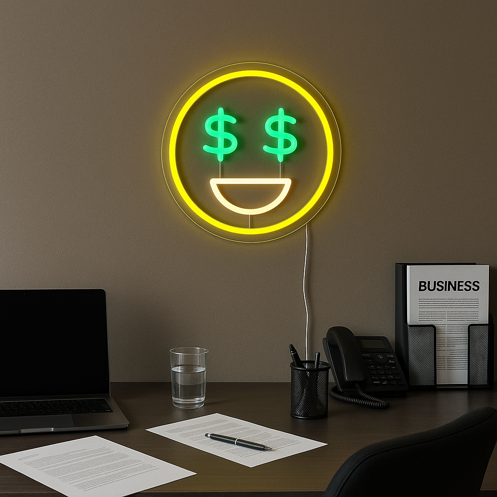 Emoji Dollar Neon Væglampe-Lightish-OutletLamper.dk