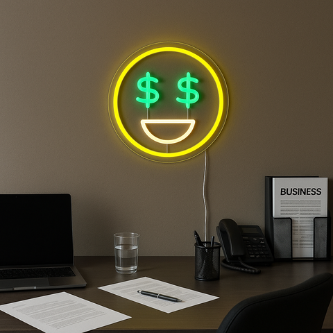 Emoji Dollar Neon Væglampe