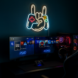 Joystick Hand Sign Neon Væglampe-Lightish-OutletLamper.dk