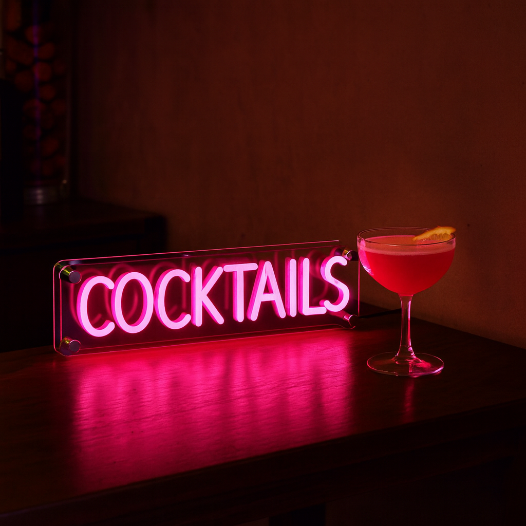 Cocktails LED Neon Box Bordlampe-Lightish-OutletLamper.dk