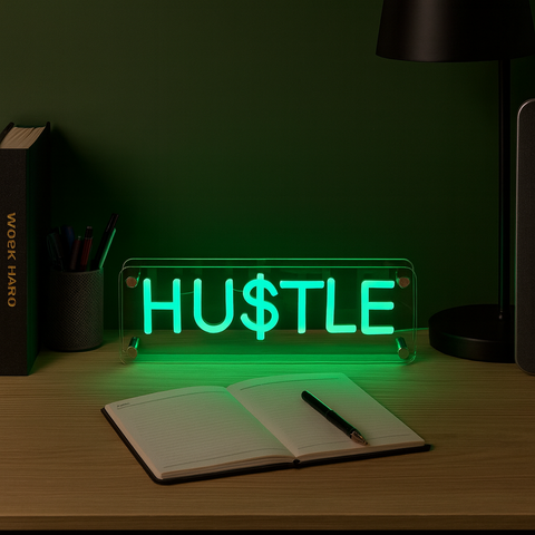 Hustle LED Neon Box Bordlampe