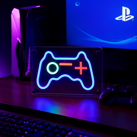 Joystick LED Neon Box Bordlampe