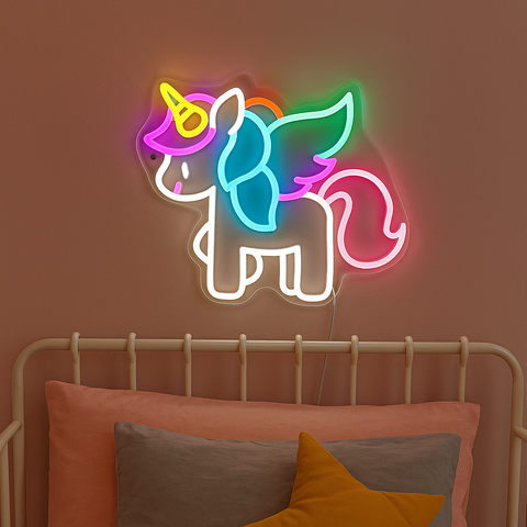 Lightish Unicorn Neon Vägglampa