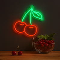 Lightish Cherry Neon Vägglampa