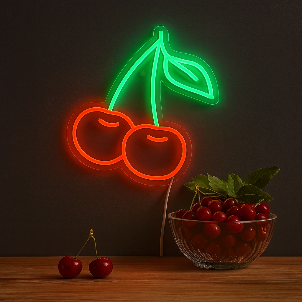 Lightish Cherry Neon Vägglampa
