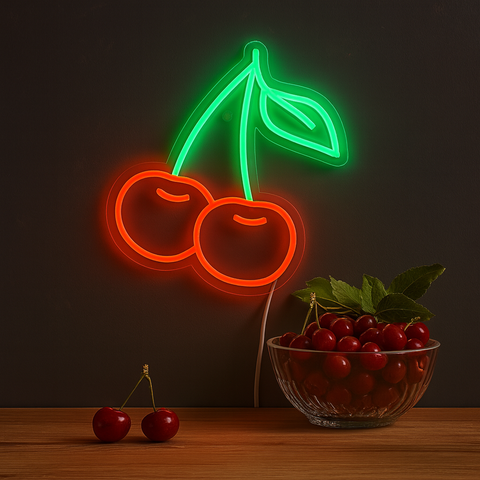 Lightish Cherry Neon Vägglampa