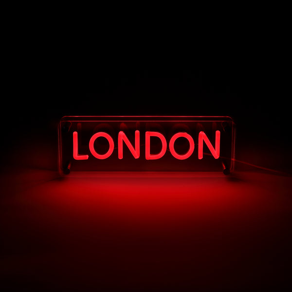 London LED Neon Box Bordlampe