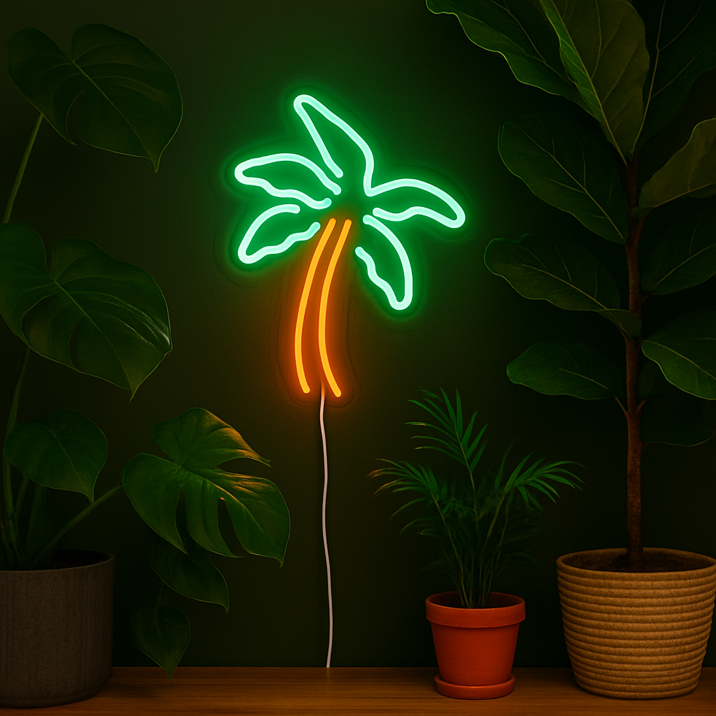 Lightish Palm Tree Neon Vägglampa
