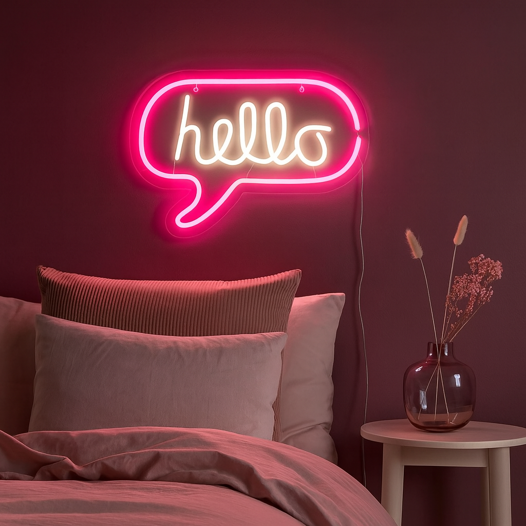 Lightish Hello Neon Vägglampa