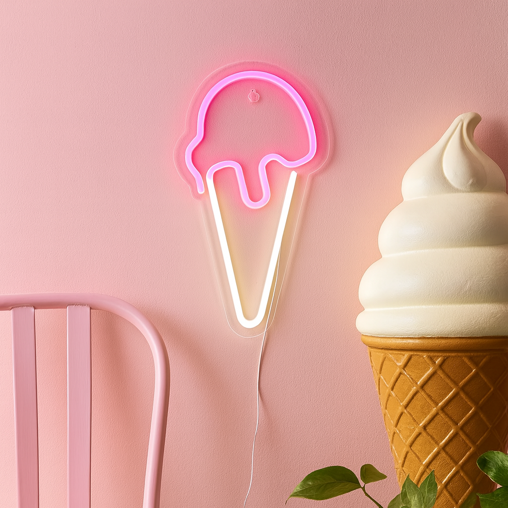 Lightish Ice Cream neon vägglampa