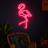 Lightish Flamingo Neon Vägglampa