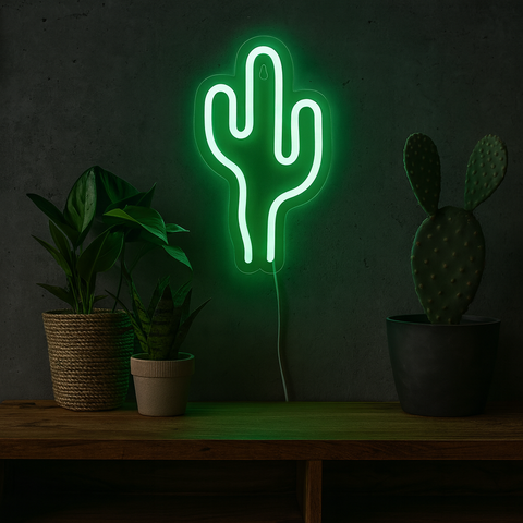 Lightish Cactus Mini Neon Vägglampa