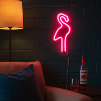 Lightish Flamingo Neon Vägglampa