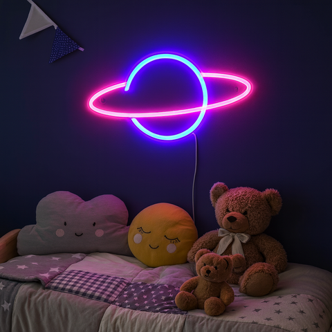 Lightish Saturn Vägglampa Neon Rosa/Blå