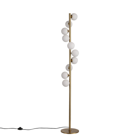 Trento Gulvlampe Messing/Opal