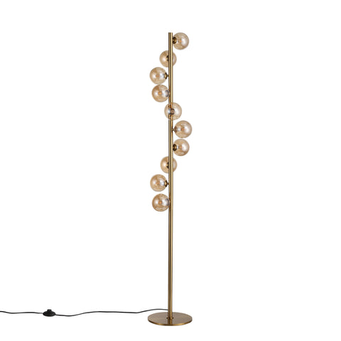 Trento Gulvlampe Messing/Amber