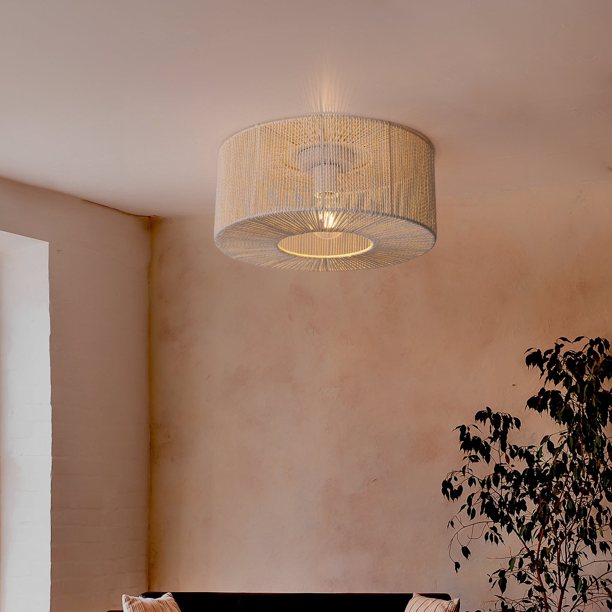 Braided Loftlampe Ø46 Raw White-Nordic Seasons-OutletLamper.dk