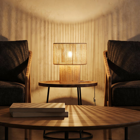 Braided Bordlampe Raw White