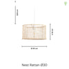 Nest Rattan Pendel Ø30