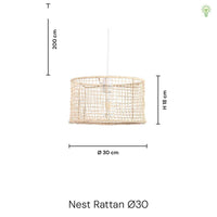 Nest Rattan Pendel Ø30