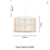 Nest Rattan Pendel Ø40