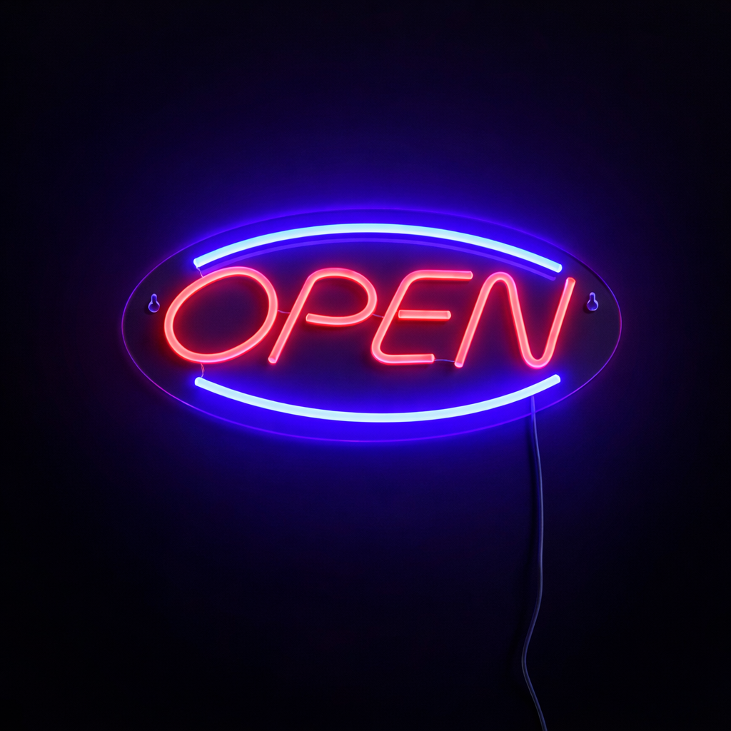 Lightish Open neon vägglampa