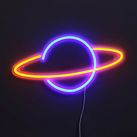 Lightish Saturn Neon Vägglampa