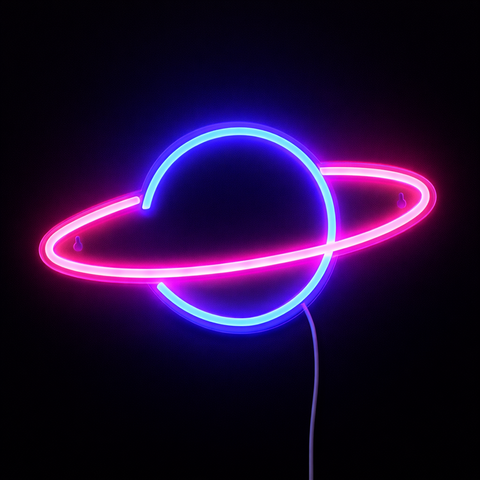 Lightish Saturn Vägglampa Neon Rosa/Blå