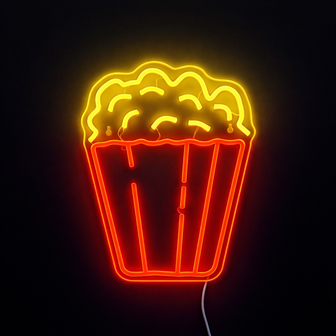 Lightish popcorn neon vägglampa