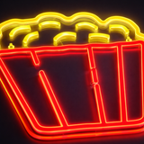 Lightish popcorn neon vägglampa