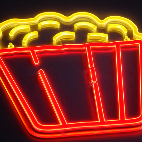 Lightish popcorn neon vägglampa