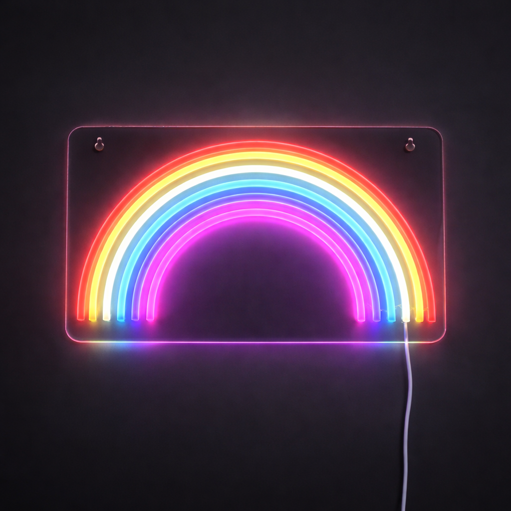 Lightish Rainbow Neon Vägglampa