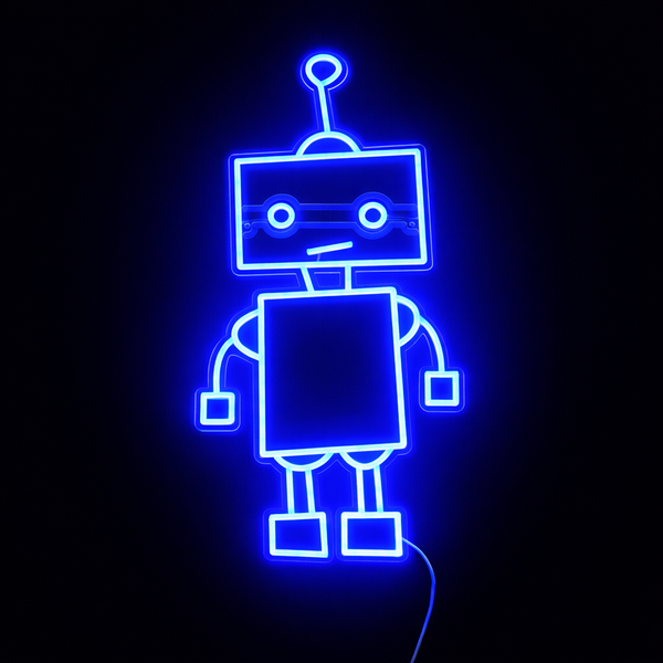 Robot Neon Væglampe Blå