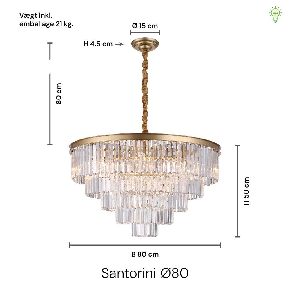 Santorini Lysekrone Ø80 Klar