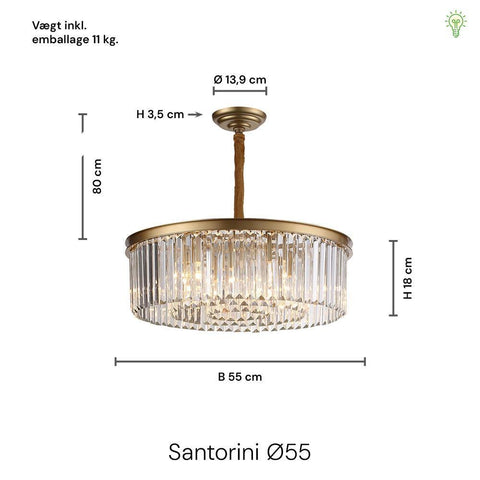 Santorini Loftlampe Ø55 Klar