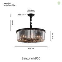 Santorini Loftlampe Ø55 Smoke