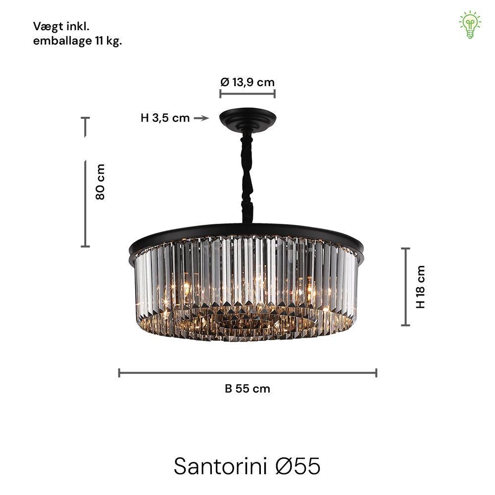 Santorini Loftlampe Ø55 Smoke