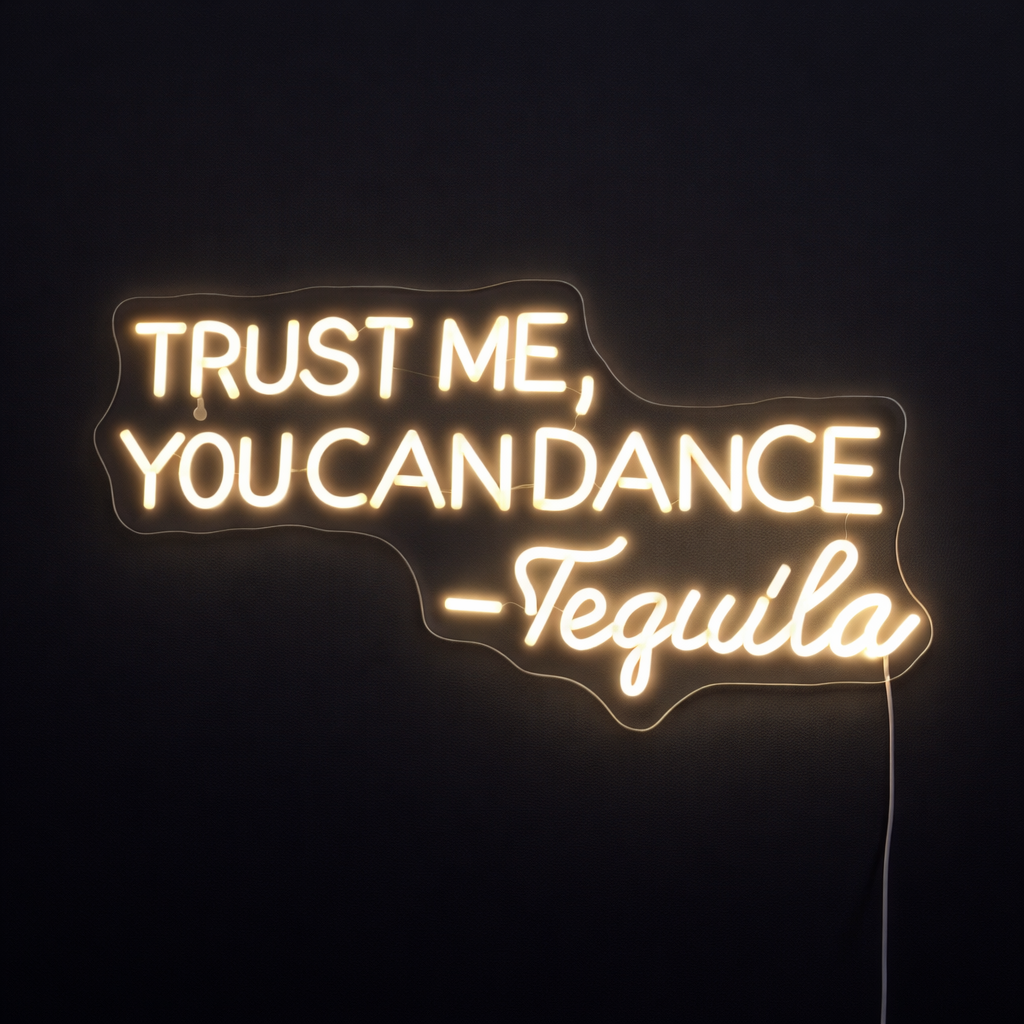Trust Me You Can Dance Neon Væglampe Hvid