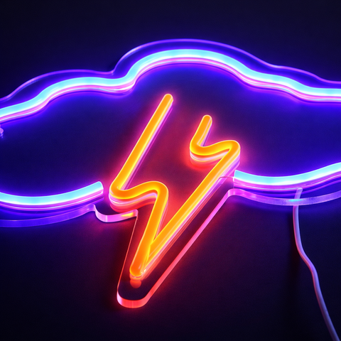Lightish Thunder Cloud Neon Vägglampa