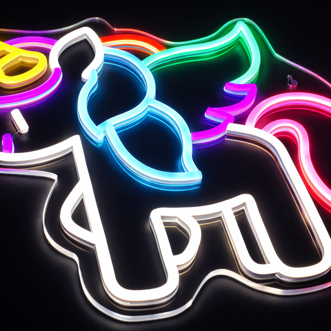 Lightish Unicorn Neon Vägglampa