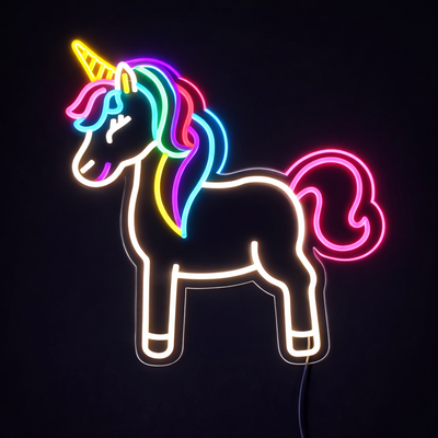 Lightish Unicorn Neon Vägglampa