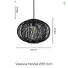 Valence Pendel Ø35 Sort
