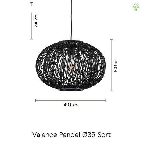 Valence Pendel Ø35 Sort