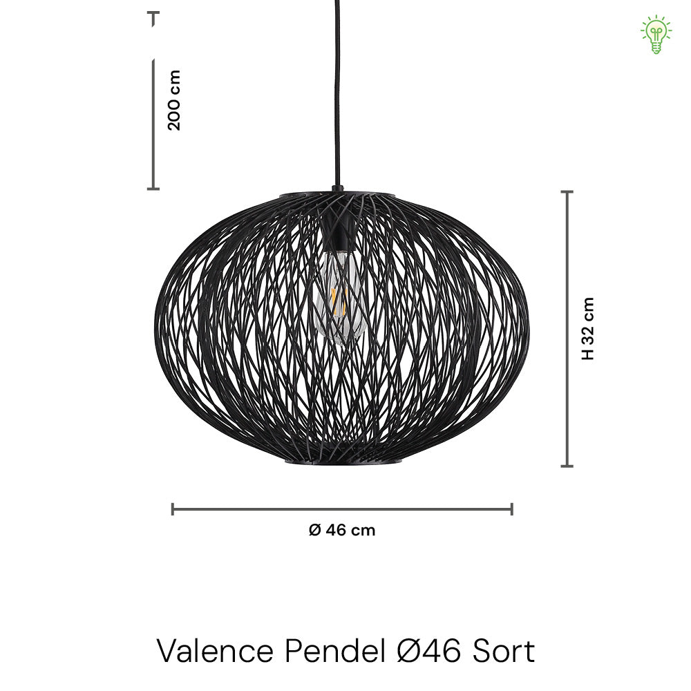 Valence Pendel Ø46 Sort-Nordic Seasons-OutletLamper.dk
