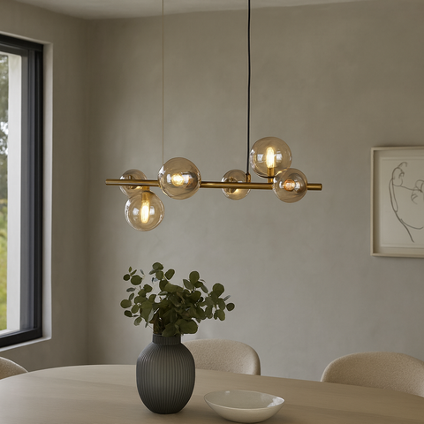 Valencia Langbordspendel 63cm Messing/Amber