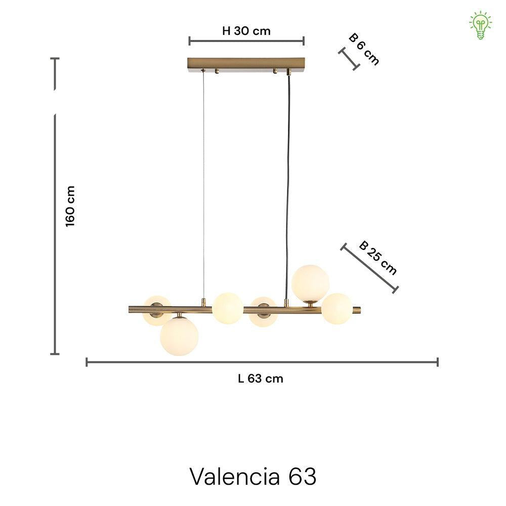 Valencia Langbordspendel 63cm Messing/Opal-Nordic Seasons-OutletLamper.dk