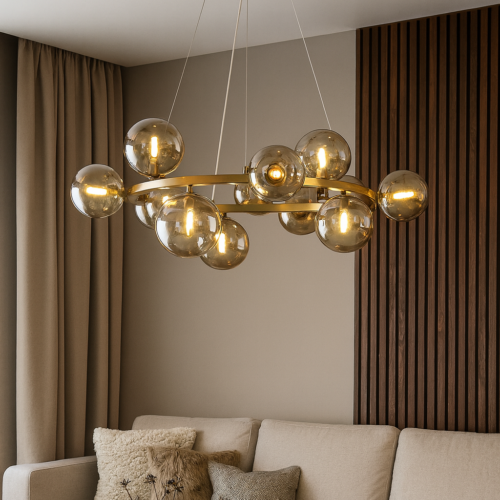 Valencia Lysekrone Messing/Amber-Nordic Seasons-OutletLamper.dk