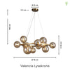 Valencia Lysekrone Messing/Amber