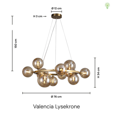 Valencia Lysekrone Messing/Amber